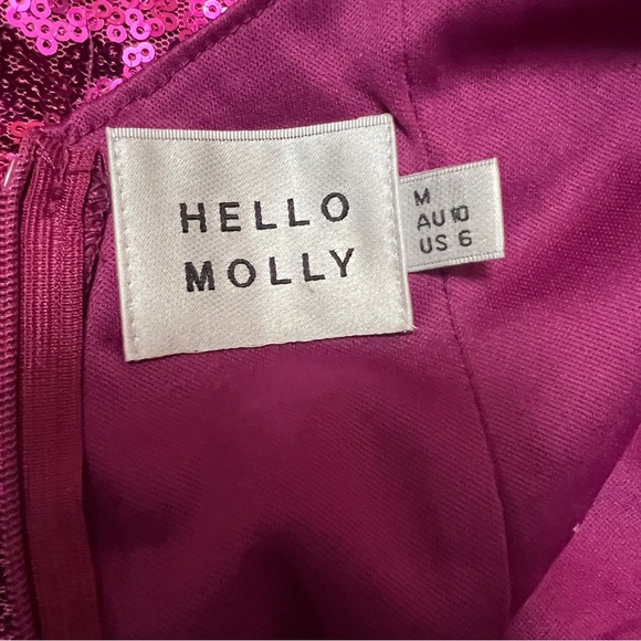 Hello Molly Sexy Glamorous Pink Sequin Open Back Mini Cocktail Party Dress Sz 6 - Picture 11 of 14